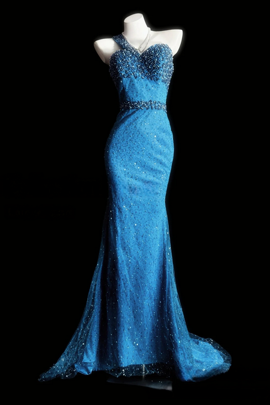 Trägerloses silbernes Vintage-Abendkleid, A-Linie, Geburtstagskleid J9370