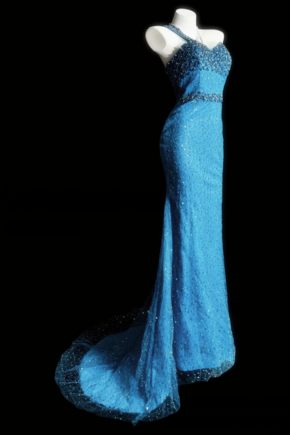 Trägerloses silbernes Vintage-Abendkleid, A-Linie, Geburtstagskleid J9370