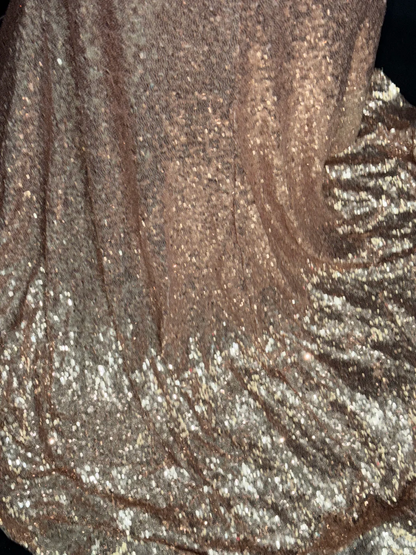 One Shoulder Champagne Gold Prom Dress Sequin Mermaid Evening Dress J10105
