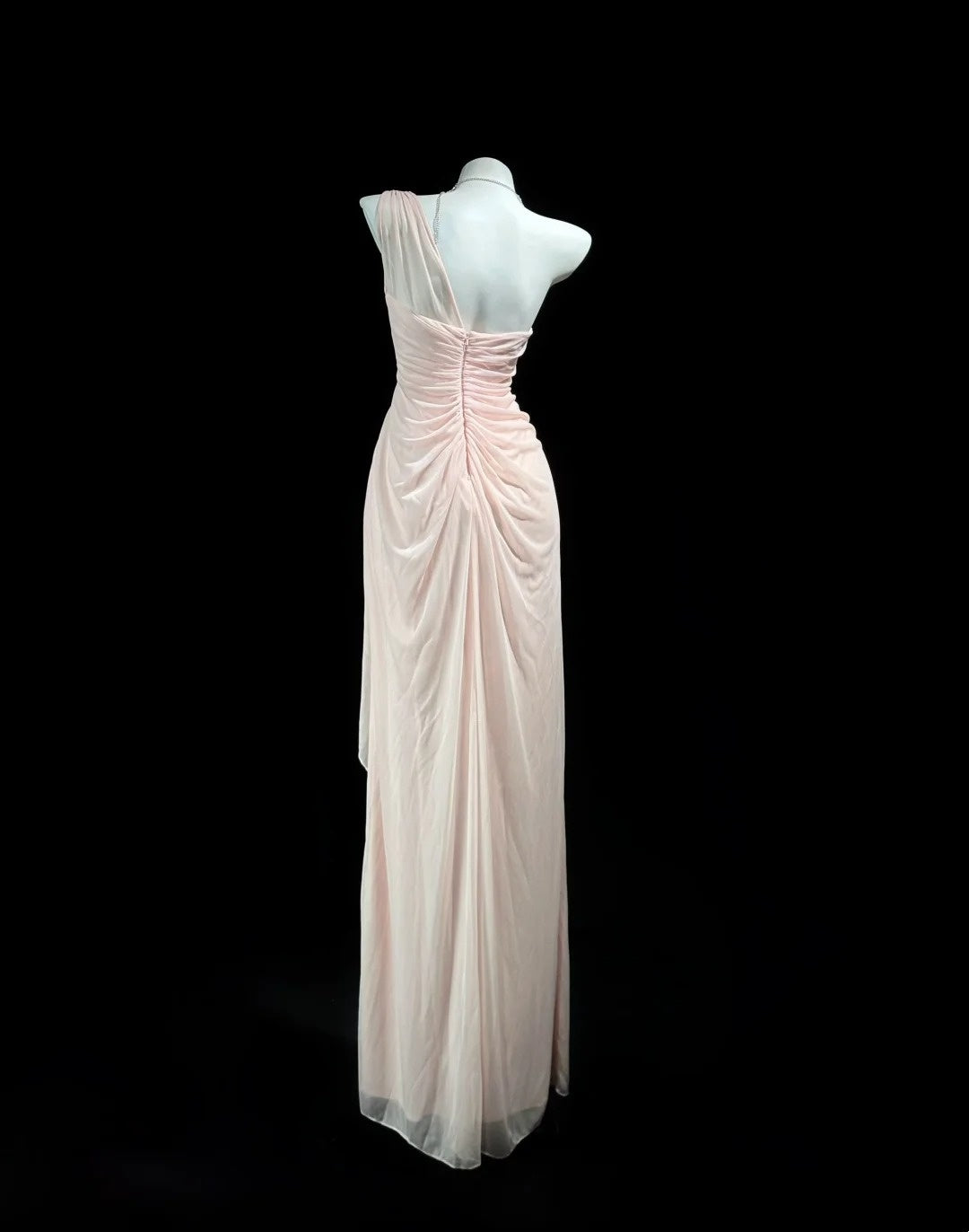 Trägerloses silbernes Vintage-Abendkleid, A-Linie, Geburtstagskleid J9370