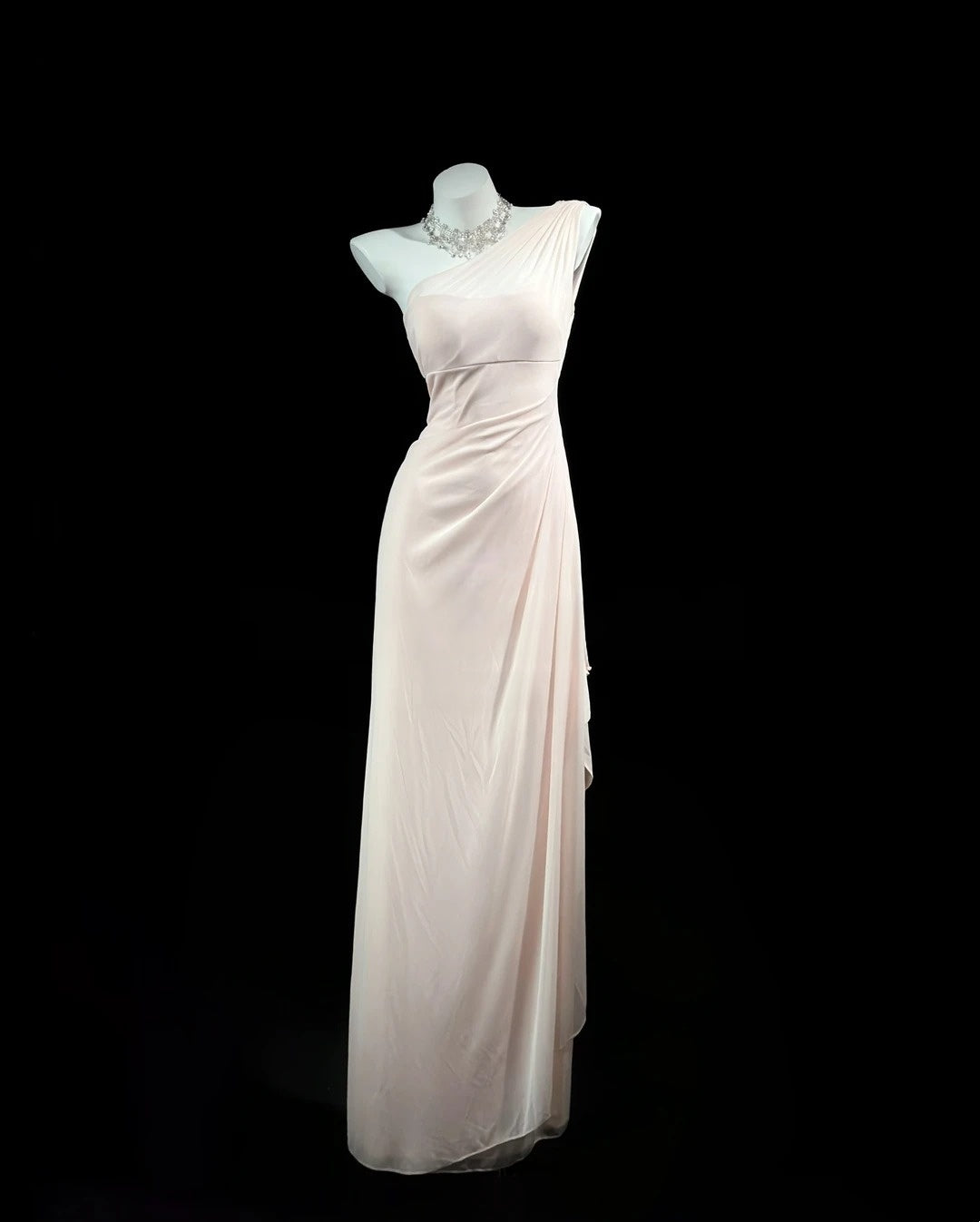 Trägerloses silbernes Vintage-Abendkleid, A-Linie, Geburtstagskleid J9370