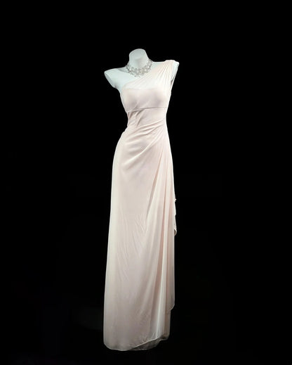 Trägerloses silbernes Vintage-Abendkleid, A-Linie, Geburtstagskleid J9370