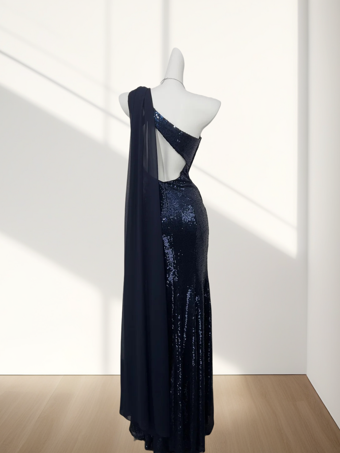 Trägerloses silbernes Vintage-Abendkleid, A-Linie, Geburtstagskleid J9370
