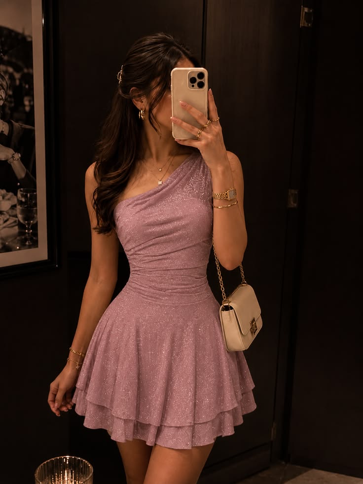 Trägerloses silbernes Vintage-Abendkleid, A-Linie, Geburtstagskleid J9370