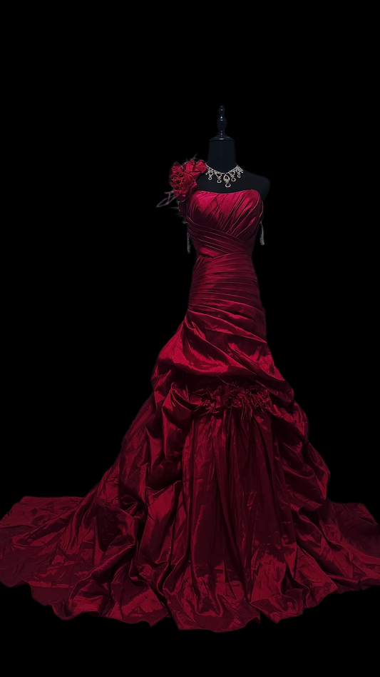 Robe de bal bustier violette en satin avec appliques, robe de soirée formelle J9413