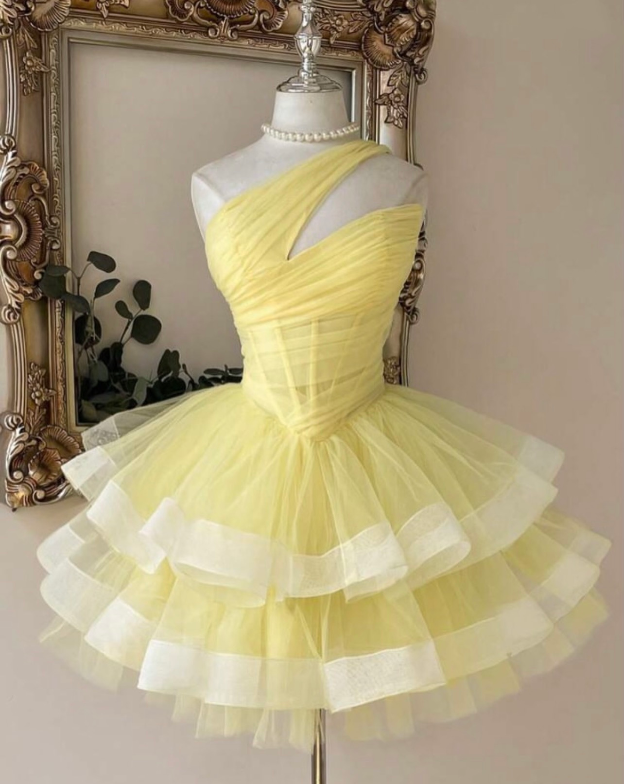 Trägerloses silbernes Vintage-Abendkleid, A-Linie, Geburtstagskleid J9370