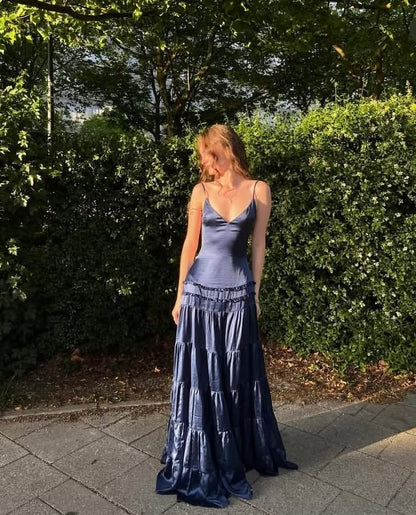 Trägerloses silbernes Vintage-Abendkleid, A-Linie, Geburtstagskleid J9370