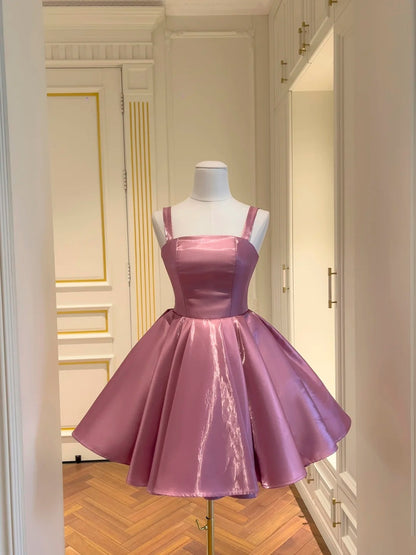 Robe de bal bustier violette en satin avec appliques, robe de soirée formelle J9413