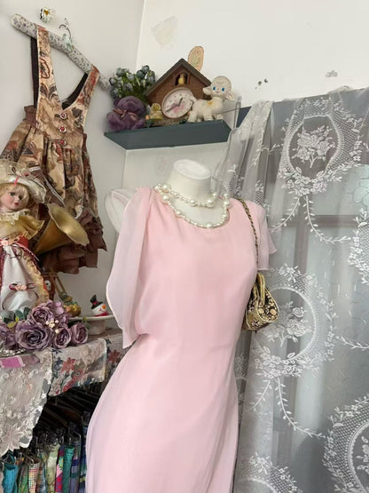 Pink Chiffon Short Homecoming Dress Modest Party Dress J10906