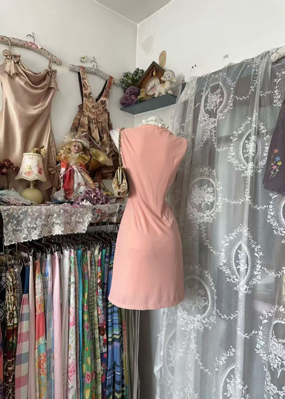 Trägerloses silbernes Vintage-Abendkleid, A-Linie, Geburtstagskleid J9370