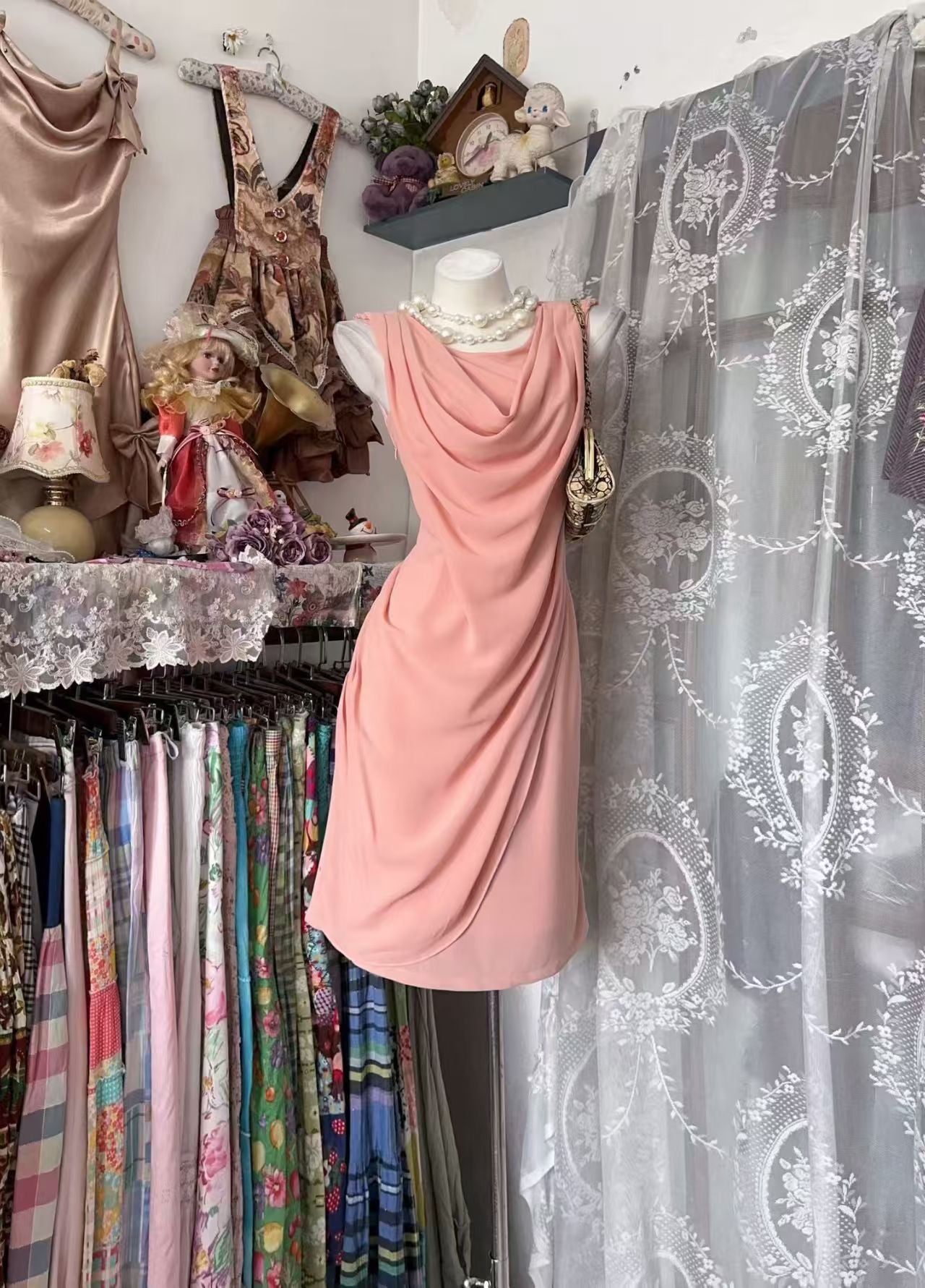 Trägerloses silbernes Vintage-Abendkleid, A-Linie, Geburtstagskleid J9370