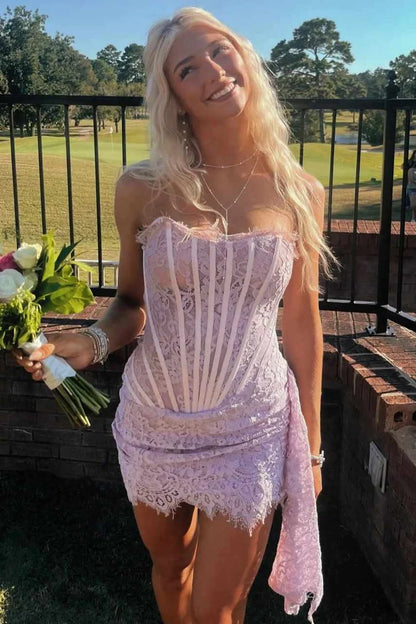 Robe de bal bustier violette en satin avec appliques, robe de soirée formelle J9413