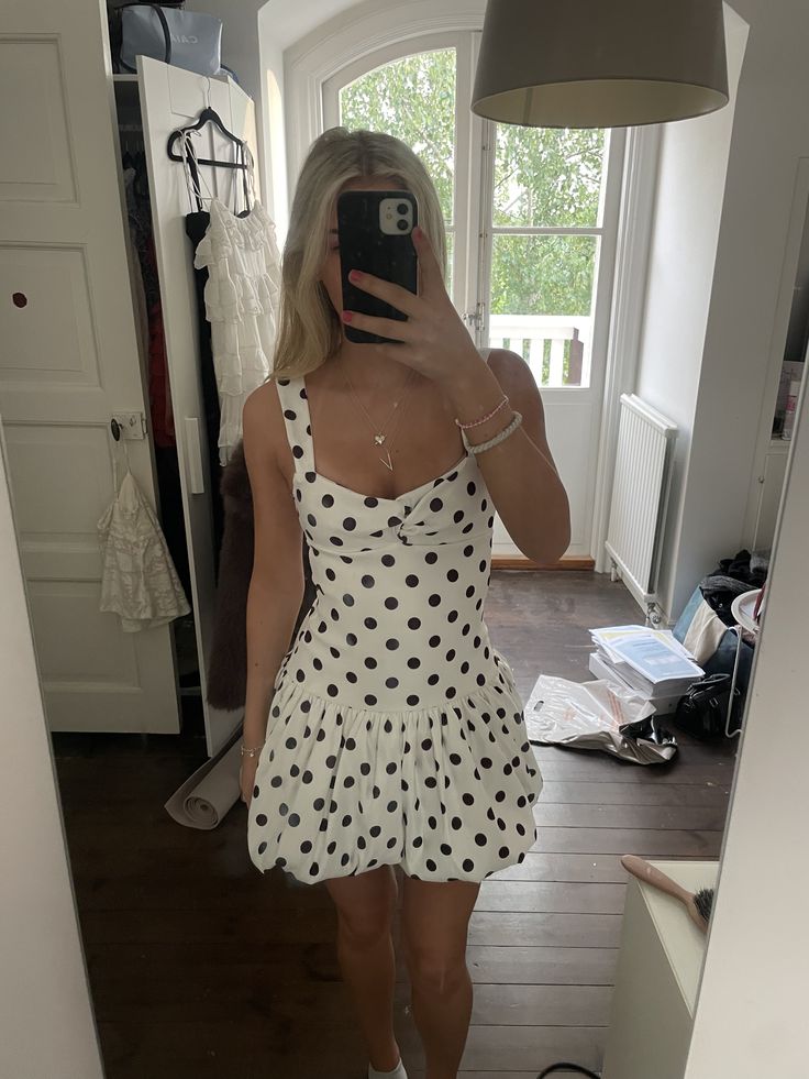 Polka Dot Homecoming Dress Short Birthday Dress  J11423