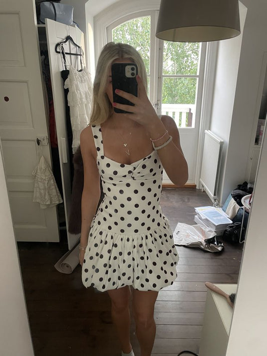 Polka Dot Homecoming Dress Short Birthday Dress  J11423