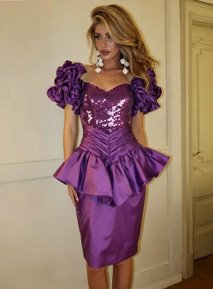 Trägerloses silbernes Vintage-Abendkleid, A-Linie, Geburtstagskleid J9370