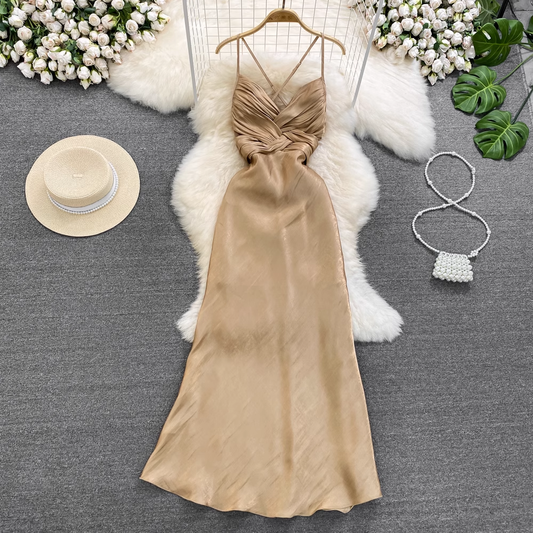 Fairy Backless Spaghetti Strap Dress Elegant Evening Dress 981