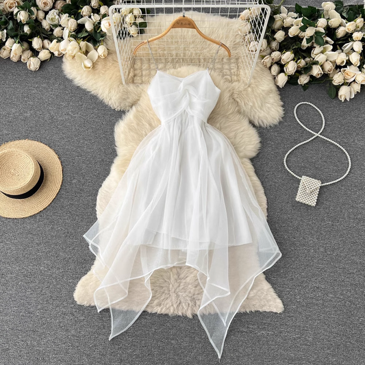 Summer Cute Princess Mesh Spaghetti Strap Dress 1121