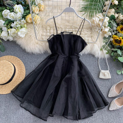 Summer Sexy Suspender Dress Tulle Short Dress for Girl 1147