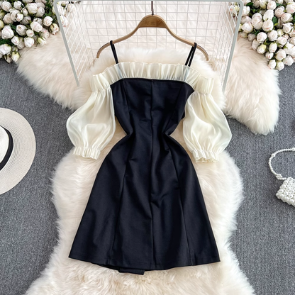 Summer Ruffled A Line Puff Sleeve Dress 1561