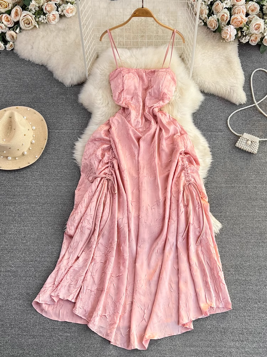 Spaghetti Strap Fairy Pink A Line Dress 1631