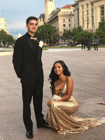 Robe de soirée sirène longue à paillettes champagne 2457