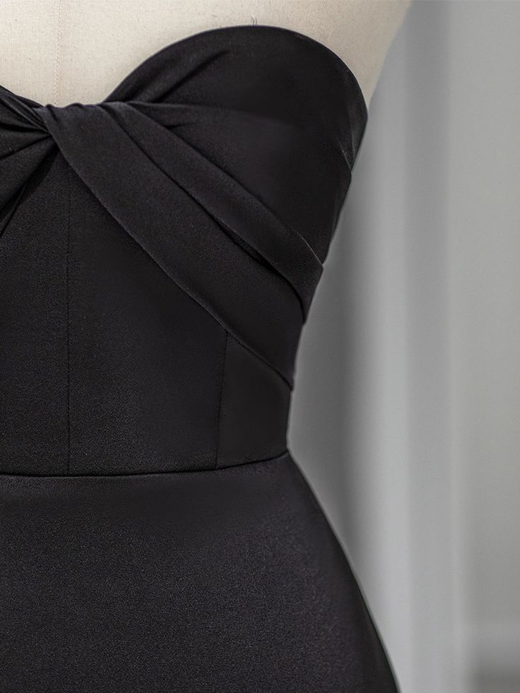 Sweetheart Black Mermaid Evening Dress Strapless Long Prom Dress 2435