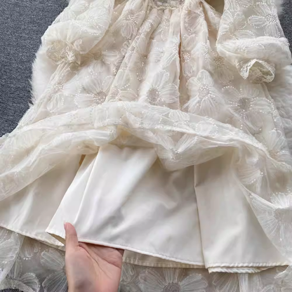 Fairy Elegant V-neck Lace A-line Dress 1853