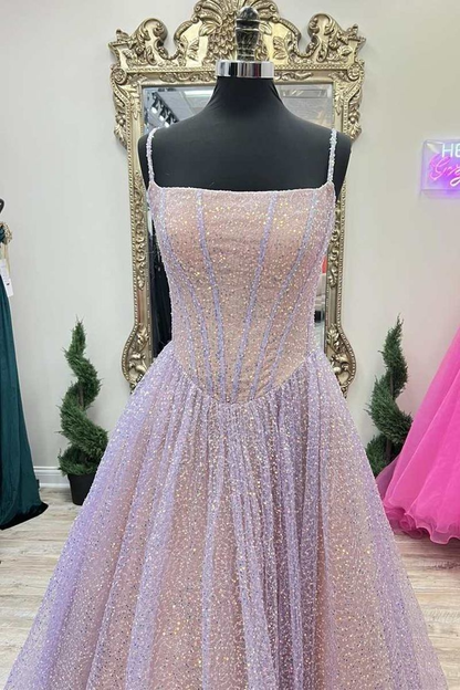 Robe de bal trapèze à paillettes roses, robe de princesse pour fête d'anniversaire 2220