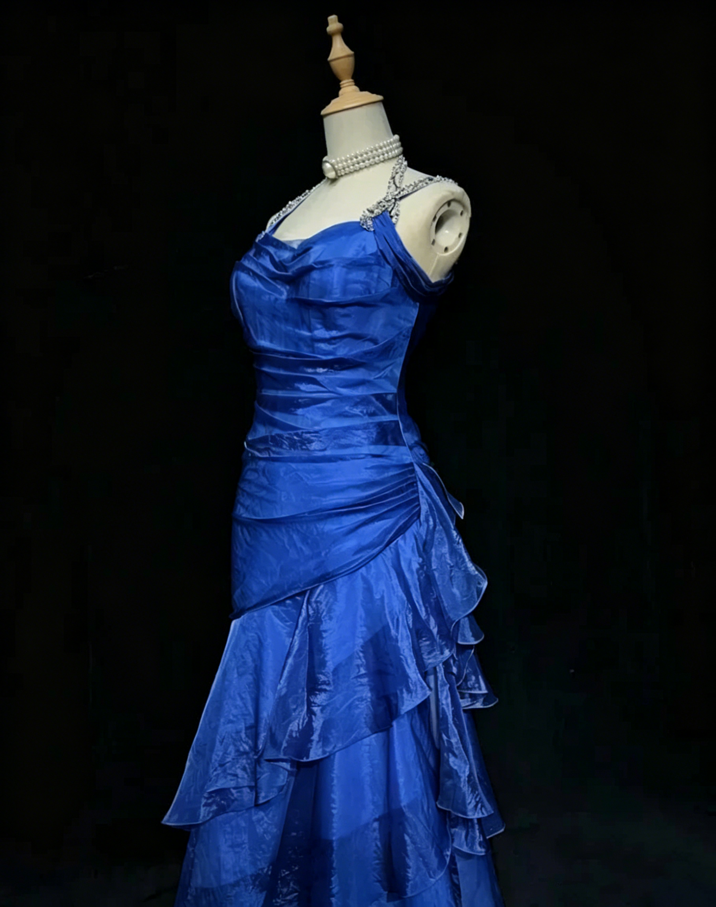 Retro Ruffle Long Prom Dresses Layered Evening Gowns  J9241