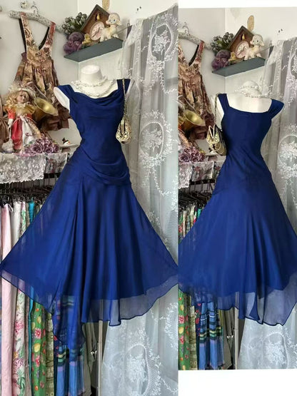 Trägerloses silbernes Vintage-Abendkleid, A-Linie, Geburtstagskleid J9370