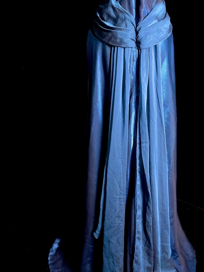 Royal Blue Satin Prom Dress Sheath Formal Evening Dress  J9773
