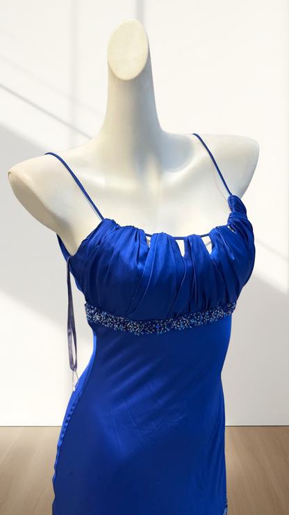 Royal Blue Sheath Ruffled Homecoming Dress Retro Party Dress  J10265