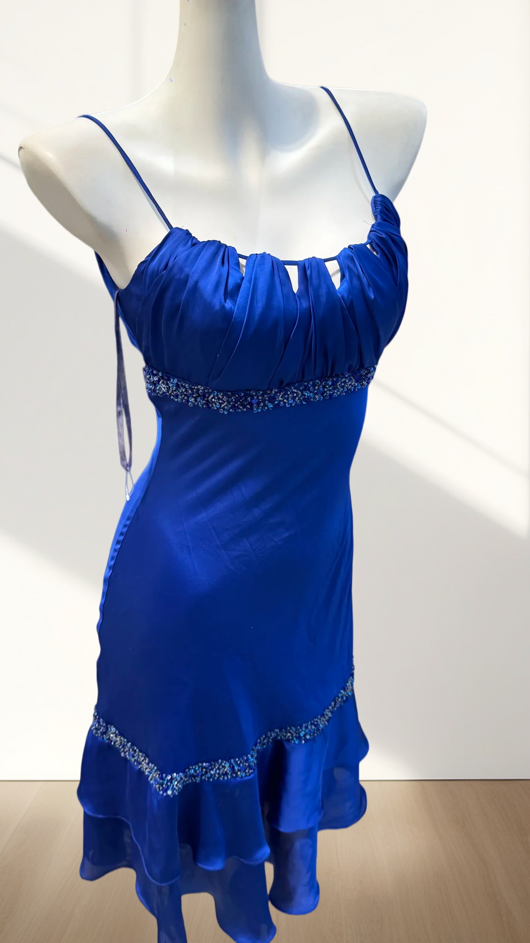Royal Blue Sheath Ruffled Homecoming Dress Retro Party Dress  J10265