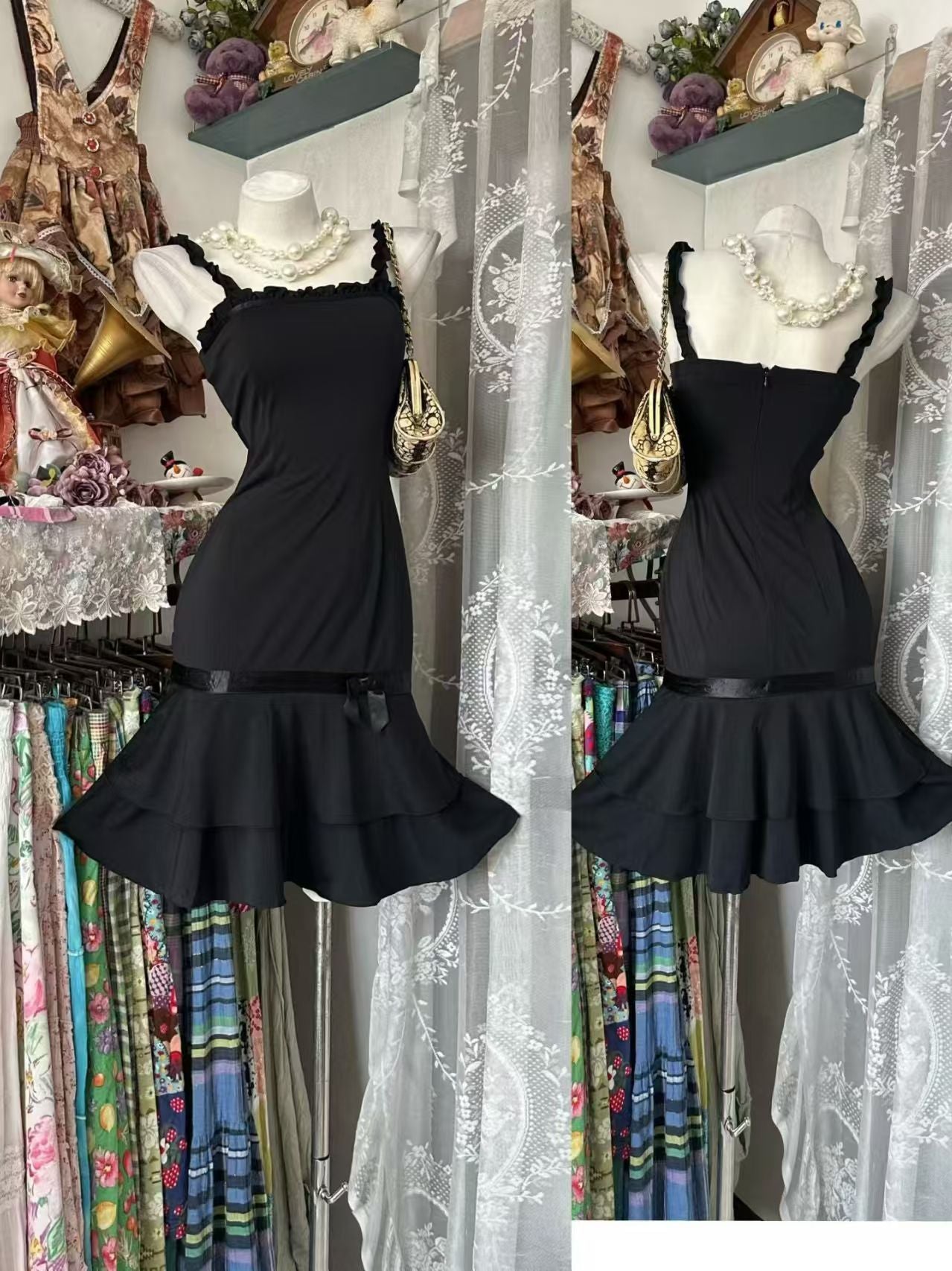 Trägerloses silbernes Vintage-Abendkleid, A-Linie, Geburtstagskleid J9370