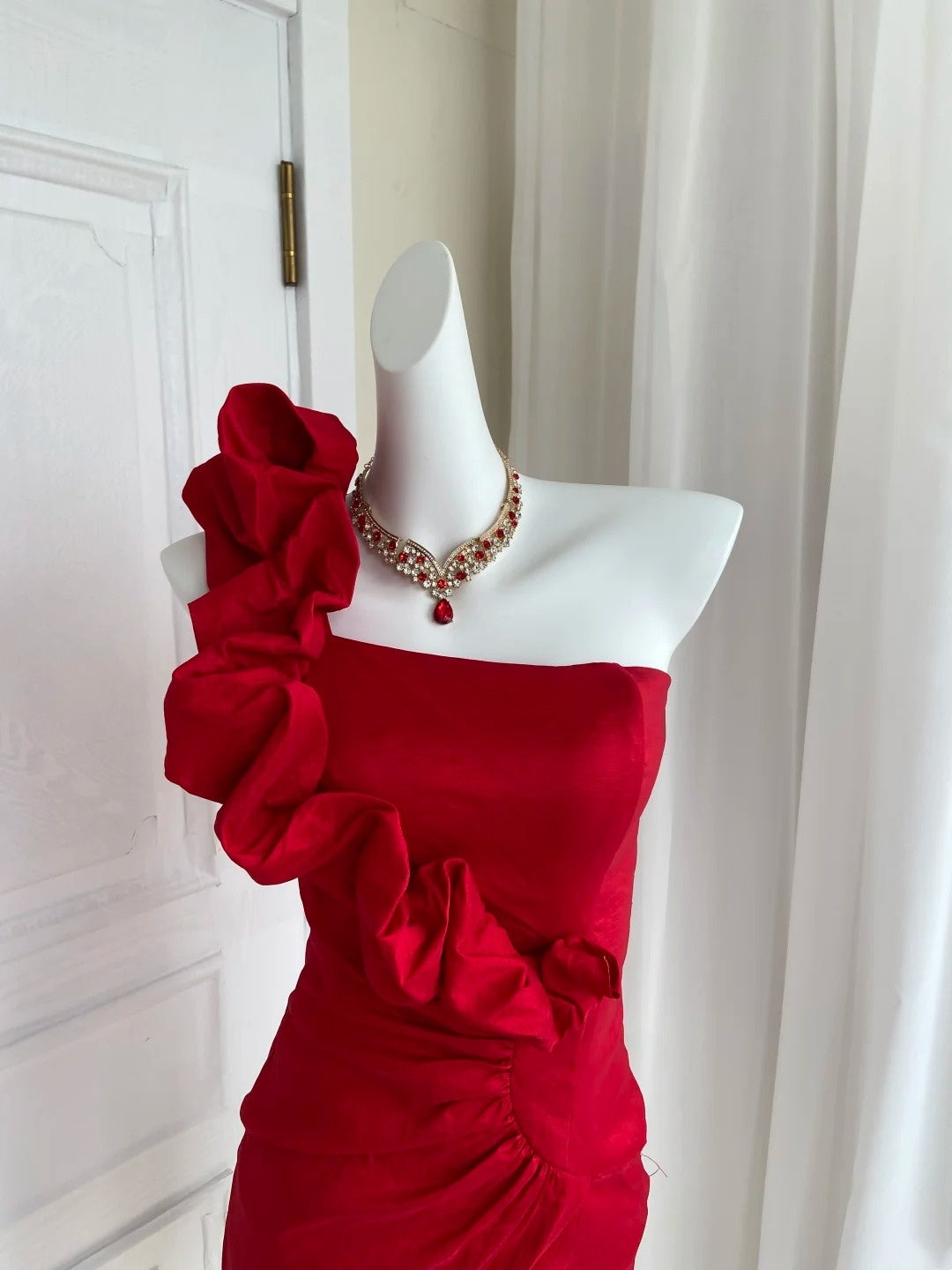 Trägerloses silbernes Vintage-Abendkleid, A-Linie, Geburtstagskleid J9370