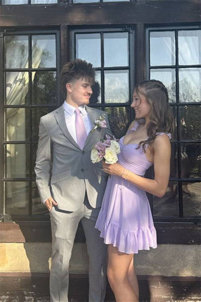 Robe de bal bustier violette en satin avec appliques, robe de soirée formelle J9413