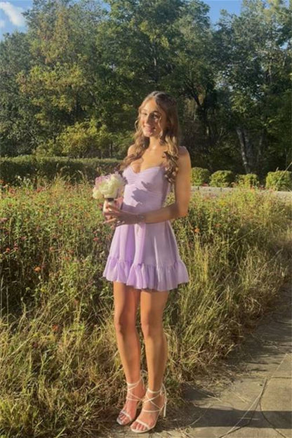 Robe de bal bustier violette en satin avec appliques, robe de soirée formelle J9413