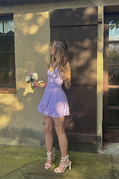 Robe de bal bustier violette en satin avec appliques, robe de soirée formelle J9413