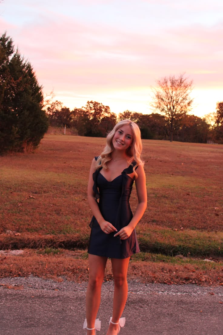 Ruffled Straps Satin Homecoming Dress A Line Mini Dress  J11531
