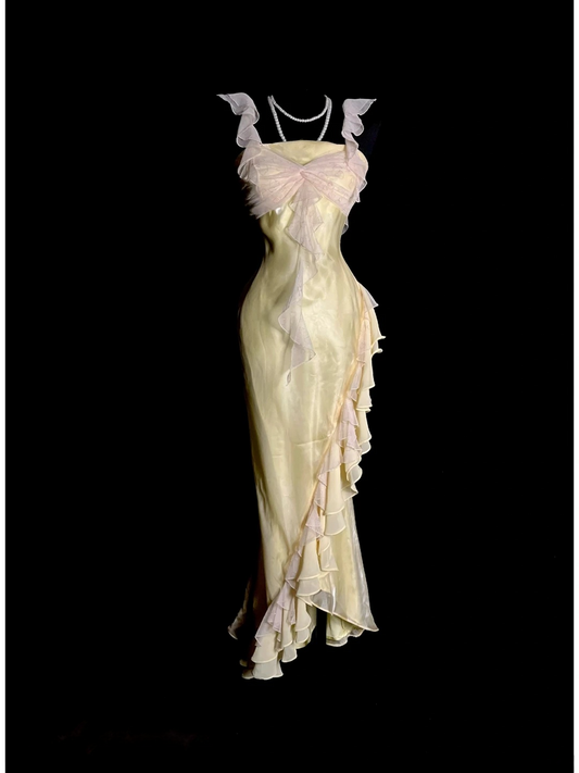 Trägerloses silbernes Vintage-Abendkleid, A-Linie, Geburtstagskleid J9370