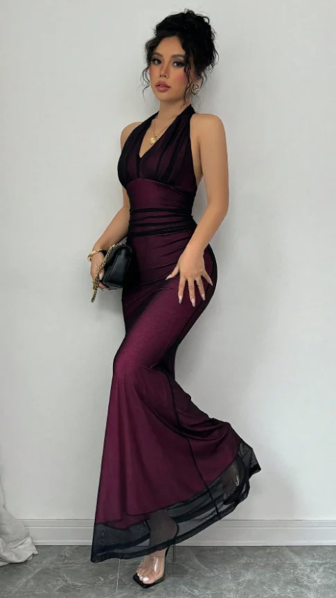 Robe de bal bustier violette en satin avec appliques, robe de soirée formelle J9413