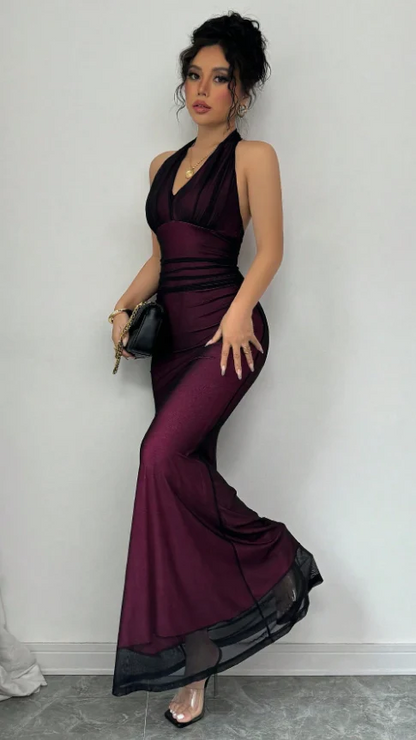 Robe de bal bustier violette en satin avec appliques, robe de soirée formelle J9413