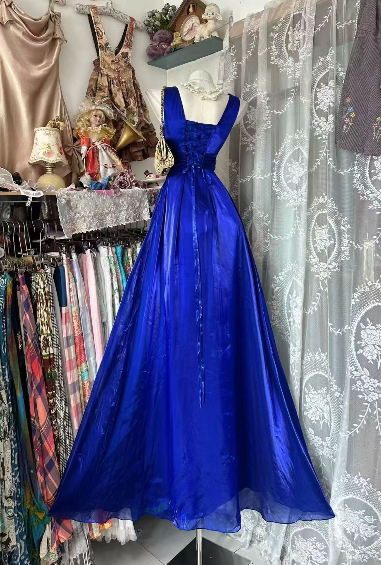 Sleeveless A Line Royal Blue Prom Dress Formal Evening Dress J10526