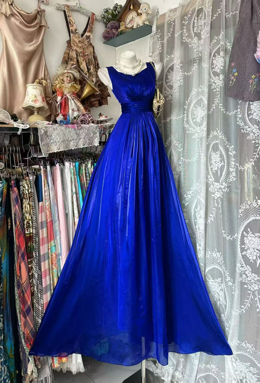 Trägerloses silbernes Vintage-Abendkleid, A-Linie, Geburtstagskleid J9370