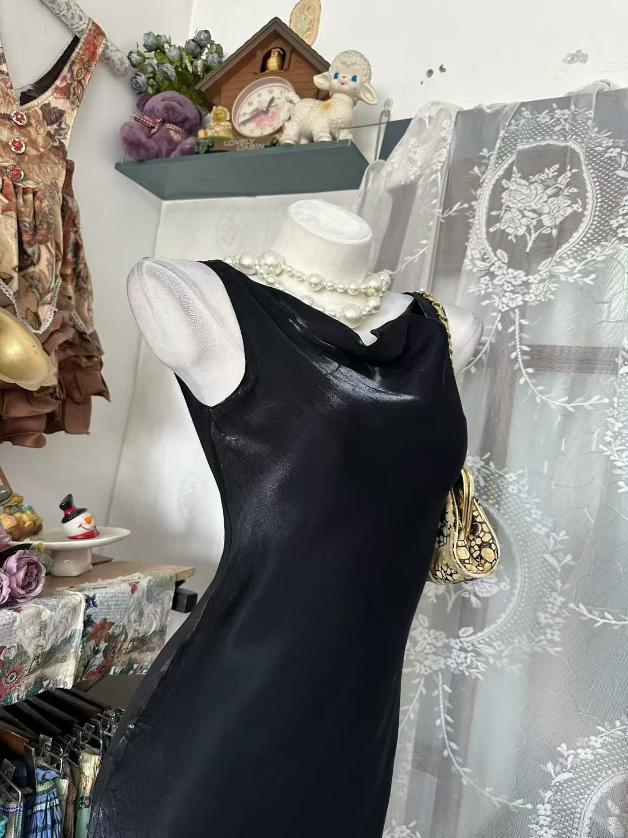 Sleeveless Black Mermaid Prom Dress Retro Evening Gown  J10917