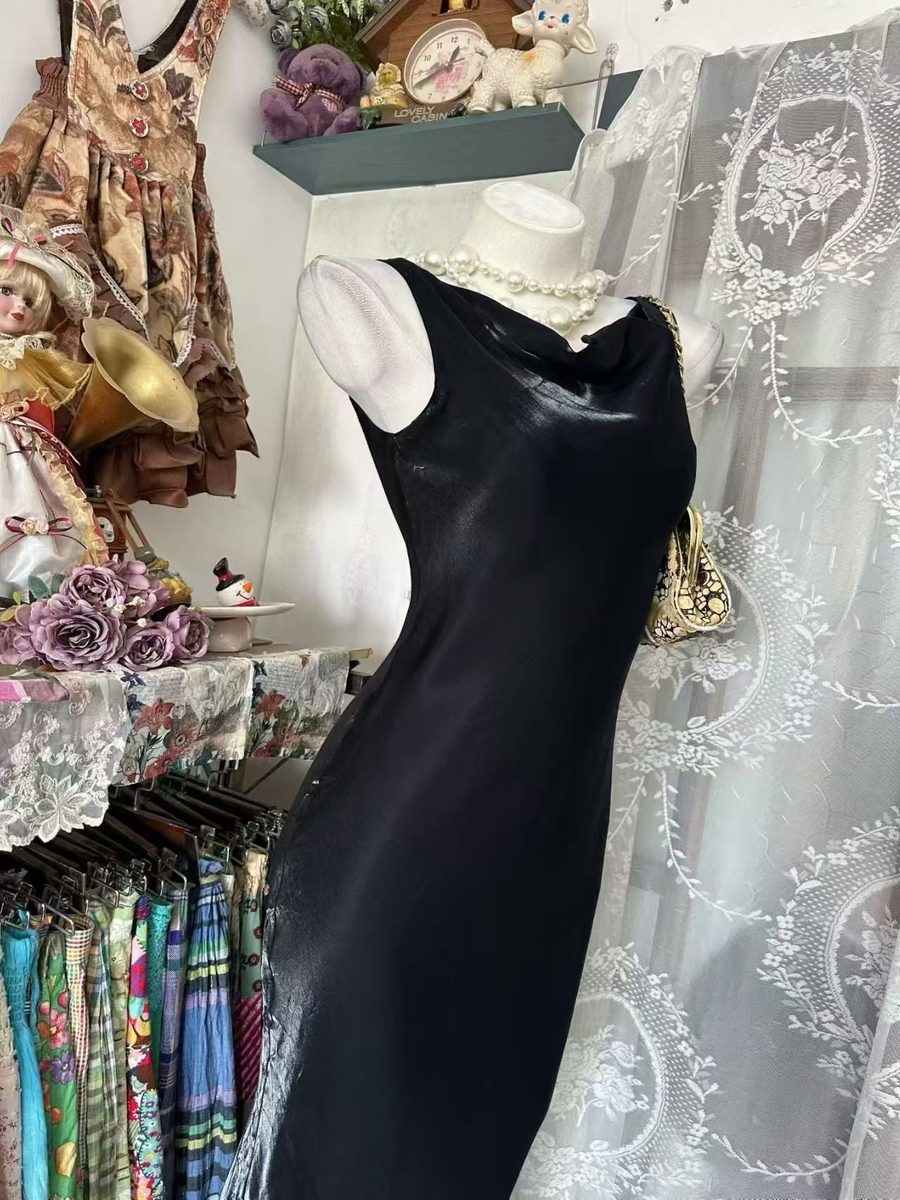 Sleeveless Black Mermaid Prom Dress Retro Evening Gown  J10917