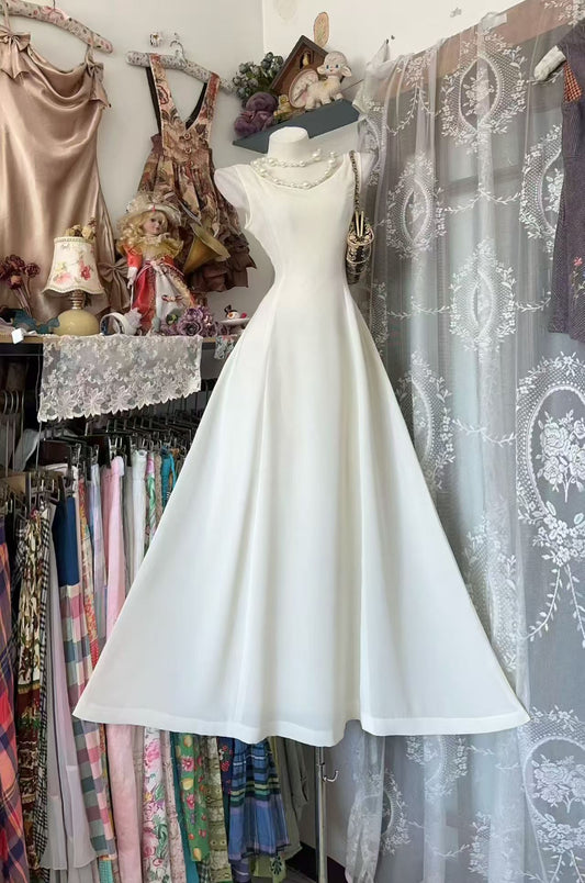 Sleeveless Chiffon A Line Formal Dress Modest Wedding Guest Dress J10075
