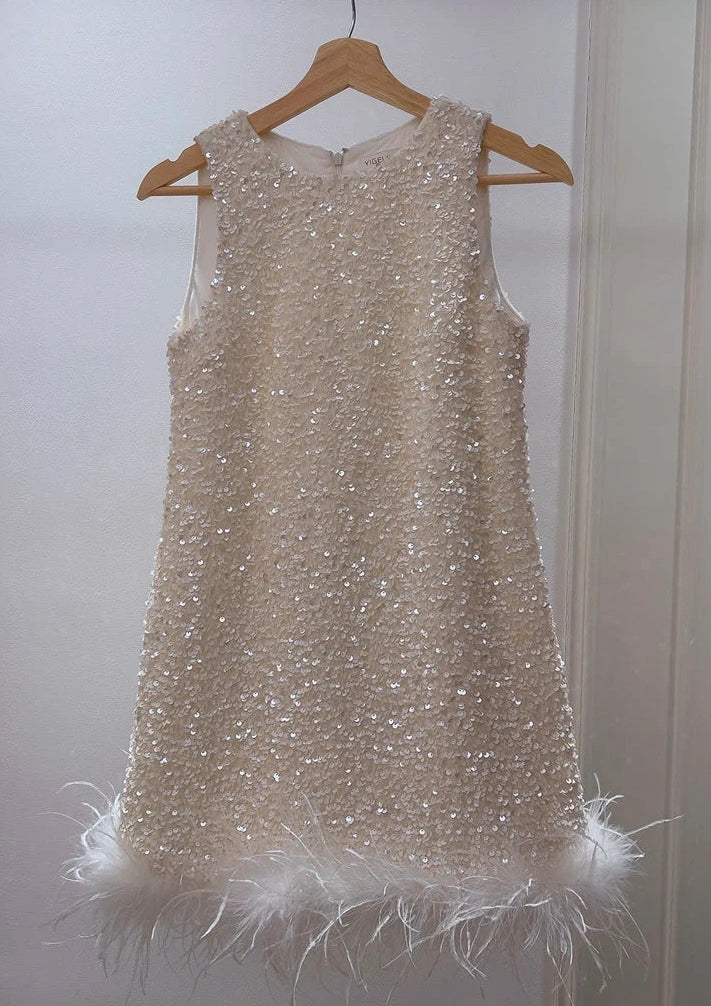 Sleeveless Sequins Birthday Outfit Short Homecoming Dress  J11509