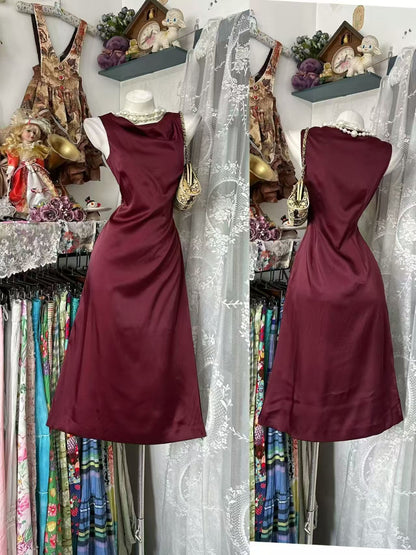 Sleeveless Sheath Burgundy Birthday Dress Homecoming Dress J11117