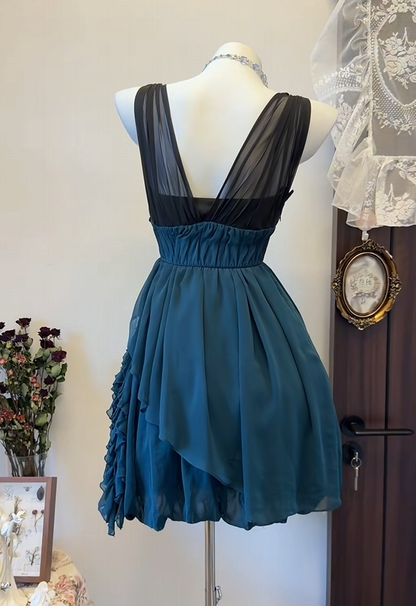 Trägerloses silbernes Vintage-Abendkleid, A-Linie, Geburtstagskleid J9370